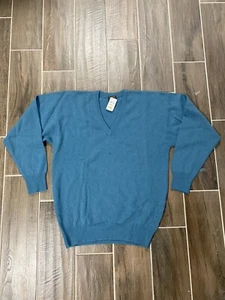 Maglione pullover Neiman Marcus cashmere scollo V adulto taglia S uomo nuovo con etichetta Scozia - Foto 1 di 8