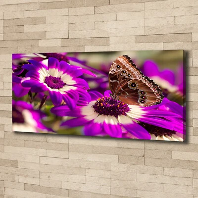 Tulup Canvas Print Wall Art 125x50 - Butterfly on a flower - Image 1 of 4