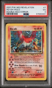 PSA 3 Pokemon Ho-oh 7/64 Neo Revelation "DOUBLE HOLO ERROR" Holo Rare - Picture 1 of 2