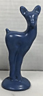 Vintage MCM Long Legged Deer Pottery Figurine  Ceramic, Glazed Blue