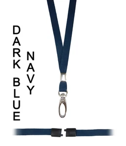 Blu Scuro Id Cordino Collo Supporto Cinturino Stringa Corda Staffa Pass Metallo - Picture 1 of 2