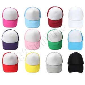 Men Women Foam Trucker Hat Mesh Cap Solid Color Lightweight  Adjustable Snapback - Picture 1 of 66