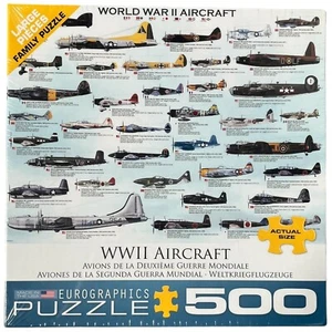 Eurographics World War II Aircraft Jigsaw Puzzle 500 Piece Cardboard Military - Picture 1 of 3
