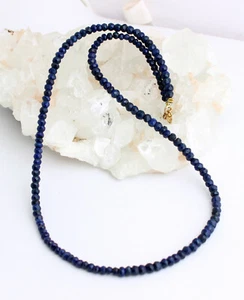 Natur Lapislazuli Kette Edelsteinlkette Facettierte blau lapis Lazuli Collier - Picture 1 of 2