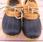 LL Bean Shoes Womens Size 6M Duck Bean Boots Rain Blue Leather Rubber  175067