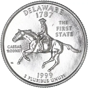 1999 P Delaware State Quarter BU Uncirculated Clad 25c Coin - Picture 1 of 4