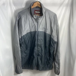 Marmot Mens Jacket Windbreaker XL Gray Two Tone Rain Full Zip Softshell Nylon - Picture 1 of 11