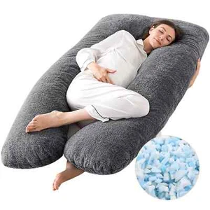 Schwangerschaftskissen, U-Form, Memory Foam Füllung Umstandskissen mit Bezug - Bild 1 von 8