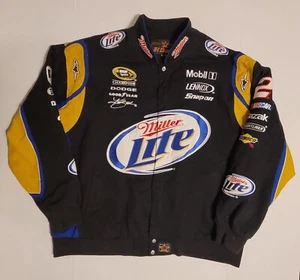 Vintage Nascar Racing Miller Lite Kurt Busch Triple Hops Brewed Beer Jacket 4XL - Picture 1 of 8