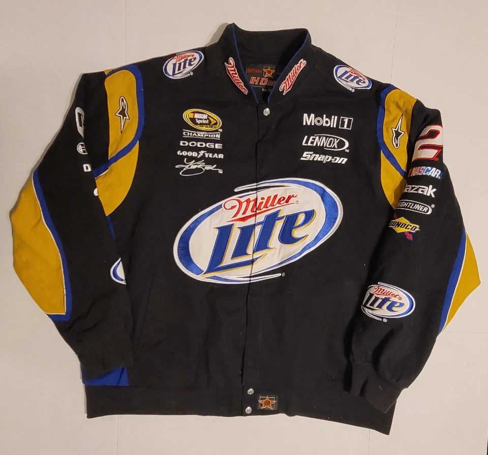 Chaqueta de cerveza elaborada vintage Nascar Racing Miller Lite Kurt Busch Triple Hops 4XL Foto 1 de 4