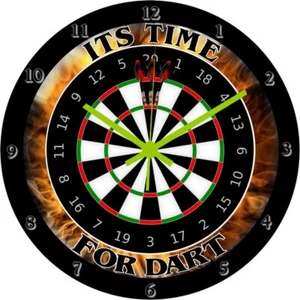 Wanduhr " Dart mit Aufschrift ITS TIME FOR DART Steel " verschiedene Größen - Bild 1 von 8
