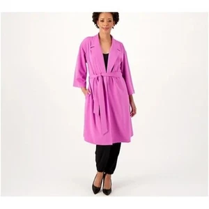 Girl With Curves 3/4-Sleeve Wrap Coat Tie Waist Petite Plus 2XP Orchid A575244 - Picture 1 of 10