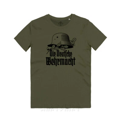 WARTSHIRT Maglietta Esercito Tedesco Die Deutschen Wehrmacht Stahlhelm WK1 Helmet T-Shirt