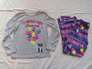 NWT Sz 12 JUSTICE Birthday Party Sleepover French Bulldog Puppy Pajamas Set Pjs - Picture 1 of 2