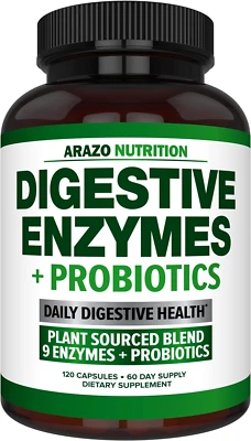 Arazo Nutrition Enzimas Digestivas con Probióticos - Sup Nutricional Multi Enzima Foto 1 de 4