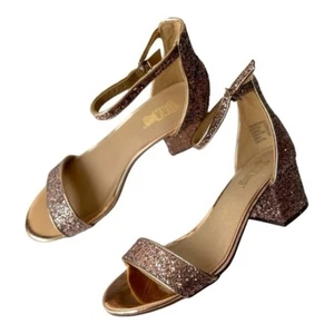 BRASH Damen-Keilsandalen Blockabsatz roségold Hochzeit Braut formell Kleid, 7M - Bild 1 von 7