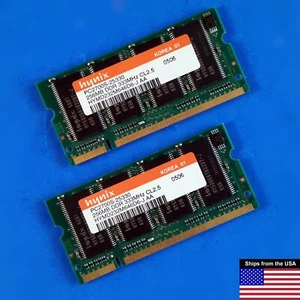 2x256MB 512MB DDR Laptop Memory RAM PC-2700 SODIMM PC2700 333MHz SO-DIMM Set Two - Picture 1 of 5