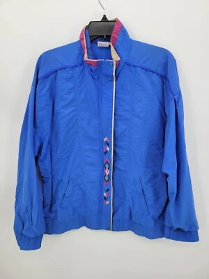 Tail Golf Jacket Womens Medium Blue Zip Up Aztec Embroidered Vintage Outdoor - Image 1 of 4