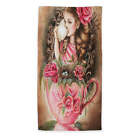 Obraz artystyczny Mała dziewczynka Porcelanowy kubek i róże Ręczniki plażowe Średni duży Extra