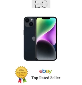 Apple iPhone 14 256GB MIDNIGHT BLACK ENTSPERRT NEU VERSIEGELT 1 JAHR APPLE GARANTIE - Bild 1 von 3