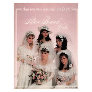 Altar Bound Veils 80s Bridal Fashion Wedding Vintage Magazine Print Ad 1983 - Picture 1 of 1