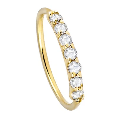 Joyería Anillo Aro Nariz Oro 20G 14K Avalancha con Diamantes, 8mm Diámetro, Torcido Foto 1 de 4