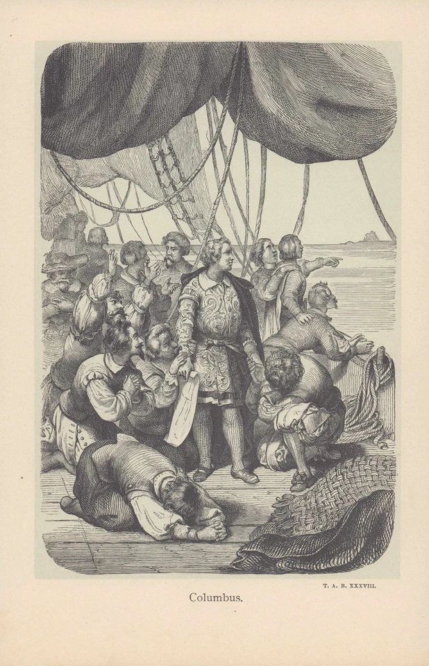 Columbus. Stahlstich von 1895. - Bild 1 von 1