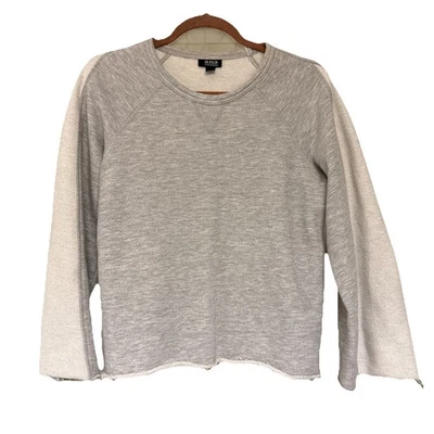 Sudadera Pullover ANA Dobladillo Crudo Manga Campana Para Mujer Talla S Gris Foto 1 de 3