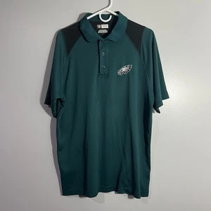 NFL Philadelphia Eagles Football Green Short Sleeve Polo Shirt Mens Large - Picture 1 of 4