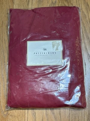 Pottery Barn Arm Tie Cotton Dining Chair Slipcover Red Wine/ Cranberry - Image 1 of 4