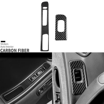 Real Carbon Fiber Interior Window Lift Switch Cover Trim For Nissan 300ZX 89-97 - Image 1 of 4