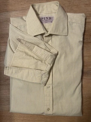 Camisa Suitsupply Para Hombres Grande Rosa Thomas Mason Puño Francés Vestido Formal Algodón Foto 1 de 4
