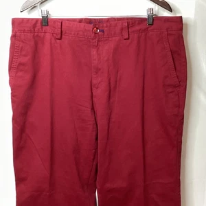 Alan Flusser Mens Red Casual Pants Trousers Size 38 Cotton Blend - Picture 1 of 11