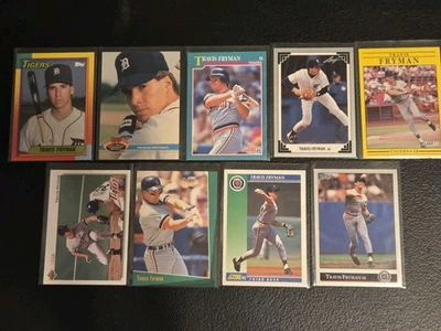 特拉维斯·弗里曼 (19) 卡套装 1990 年 Topps RC 新秀 - 1992 年老虎队 — 第 1/4 张图片
