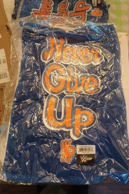 2017 WWE John Cena Never Give Up Rally Towel Blue And Orange HLR - Image 1 of 2