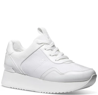 Michael Kors Talla 9.5 Mujer Raina Entrenador con Cordones Correr Informales Tenis Blancos Foto 1 de 4