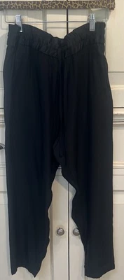 rag & bone Women's Black Drawstring Silk Pants Small - Image 1 of 4