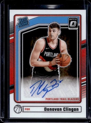 2024-25 Donruss Optic Donovan Clingan Rated Rookie RC Auto #304 Trail Blazers - Image 1 of 2