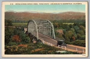 Postal de Bridge Across Castaic Creek Los Angeles a Bakersfield California - Imagen 1 de 2