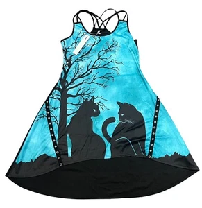 *DRESSFO Halloween Black/Blue Strappy Cat Dress Size Women's X-Large NWT - Picture 1 of 3