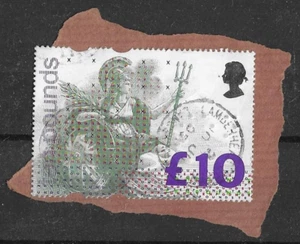 GB 1992 £10 Britannia SG1658 Fine Used on Piece - Picture 1 of 1
