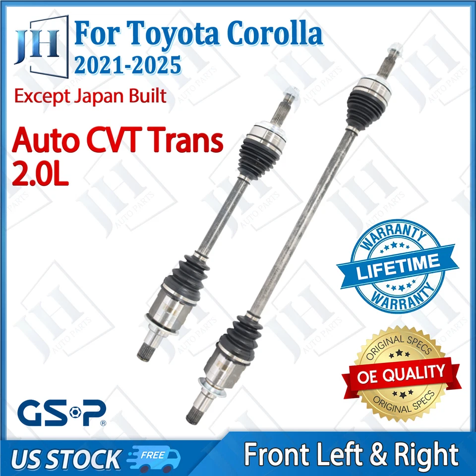 OE Front Left Right CV Axle Shaft Set for 2021-25 Toyota Corolla 2.0L Auto CVT - Image 1 of 4