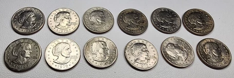 12 - 1979 Susan B. Anthony Coins Great Condition SBA LOT 6-Philly & 6-Denver Cover