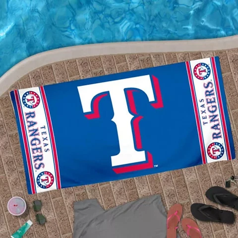 MLB Texas Rangers Horizontal Logo Beach Towel 30"x60" WinCraft Cover