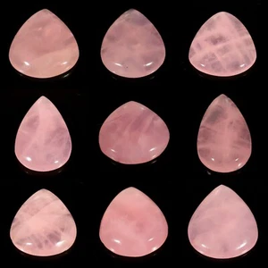 GORGEOUS NATURAL TRANSLUCENT PINK ROSE QUARTZ PEAR CABOCHON GEMSTONE CB- - Picture 1 of 10