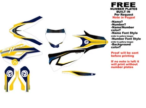 DFR TC125 FC350 FC450 GRAPHICS “DELISH” BLUE/YELLOW 2015 FC 350 FC 450 HUSQVARNA - Picture 1 of 8