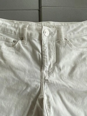Jean de mezclilla American Eagle súper elástico desgastado talla 2 blanco Foto 1 de 4