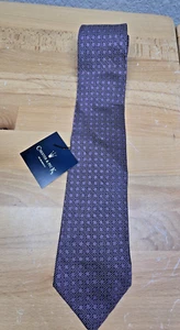 Corbata de diseñador Chester & Peck para hombre 100 % seda nueva con etiquetas vintage - Imagen 1 de 5