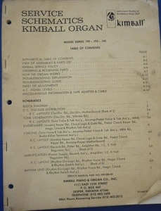 Kimball Organ Service Schematics Model 190-192-195 - Picture 1 of 1