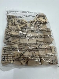 Scrabble Wood Letter Tiles Complete Set Pack of 100  New Sealed - Picture 1 of 2